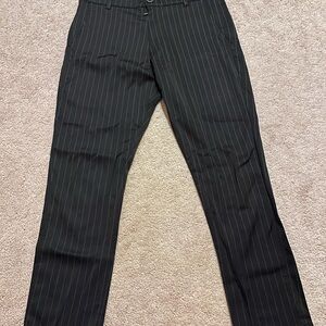 Elegant Black Pinstripe Men's Dress Pants